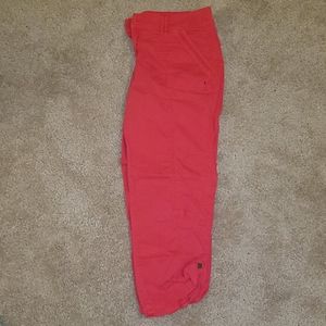 Maurices Red Cargo Capris Size 9/10